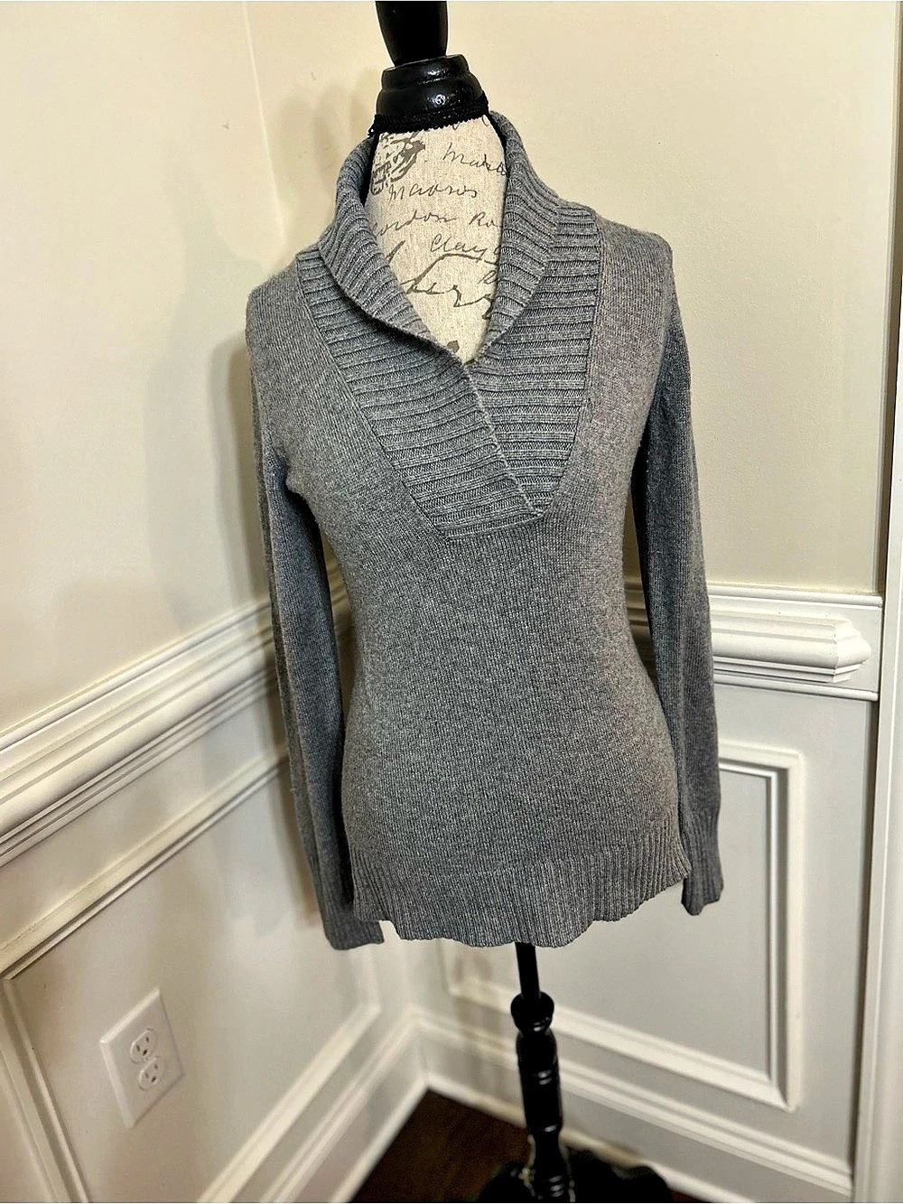J.CREW Cowl Neck Cashmere Blend Gray Size Medium